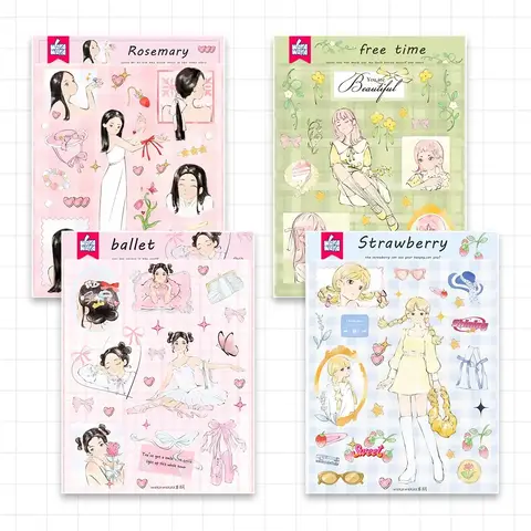 Flower Note Story Series Character Stickers Diy Creative Stickers Guka Handbook Material Collage Stickers