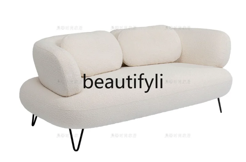Nordic simple small apartment lamb wool fabric living room sitting area reception sofa
Nordic simple small apartment lamb wool fabric living room sitting area reception sofa