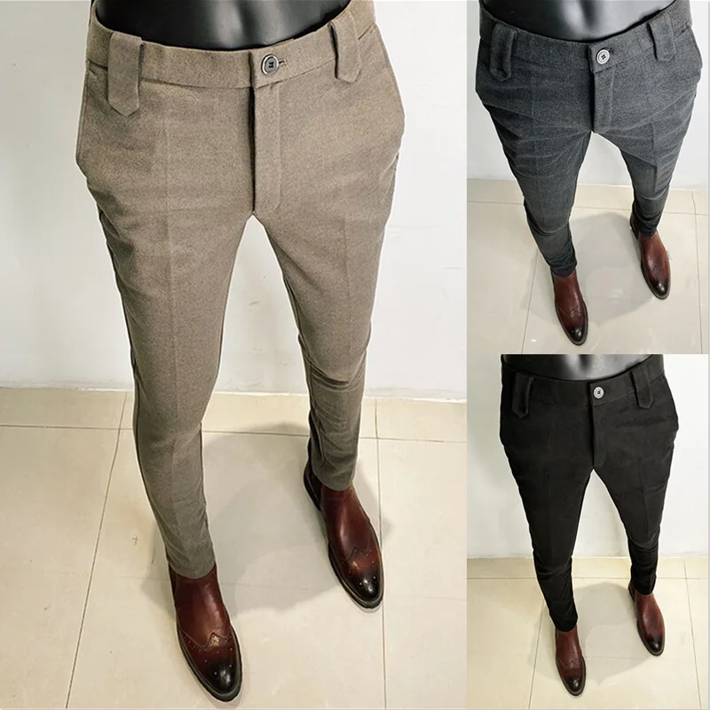 Autumn Winter Thickened Woolen Men Suit Pants New Solid Keep Warm Casual Slim Straight Pant Business Office Social Dress Pants
Autumn Winter Thickened Woolen Men Suit Pants New Solid Keep Warm Casual Slim Straight Pant Business Office Social Dress Pants