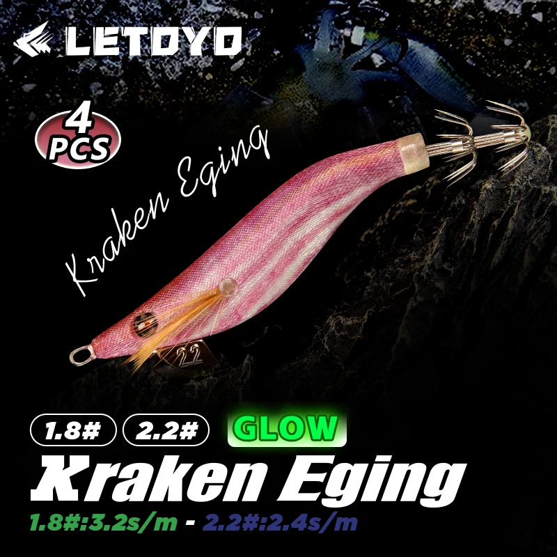 LETOYO 4 шт. приманки для кальмара Kraken Eging 1.8 # 2.2 # Светящаяся приманка для кальмаров, искусственная приманка для осьминогов, приманка для ловли осьминогов-кальмаров
LETOYO 4 шт. приманки для кальмара Kraken Eging 1.8 # 2.2 # Светящаяся приманка для кальмаров, искусственная приманка для осьминогов, приманка для ловли осьминогов-кальмаров
