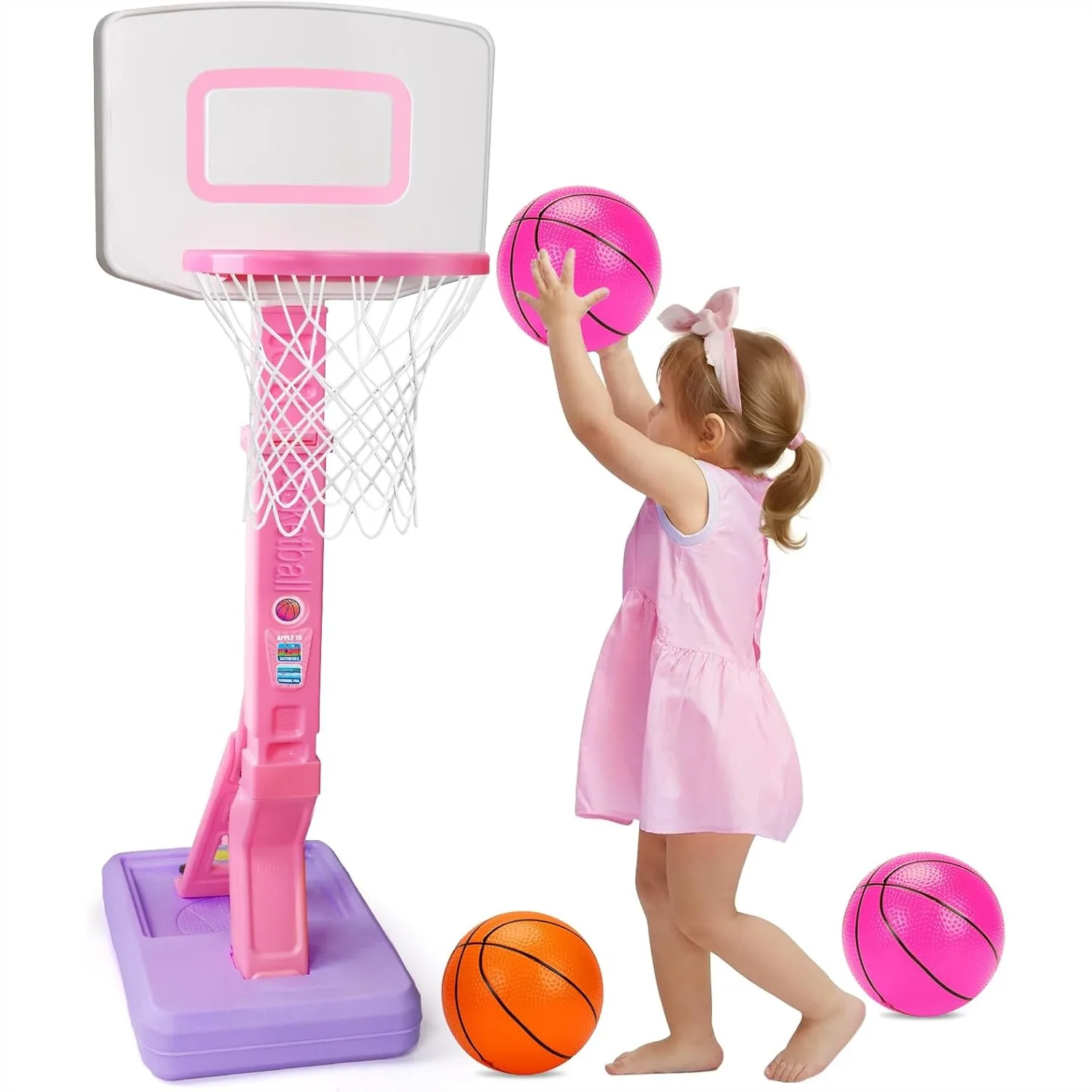 Toddler Pink Basketball Hoop for Age 1-3, Adjustable Kids Basketball Hoop with 3 Balls Indoor Outdoor Play Sport Toy Gift for
Toddler Pink Basketball Hoop for Age 1-3, Adjustable Kids Basketball Hoop with 3 Balls Indoor Outdoor Play Sport Toy Gift for