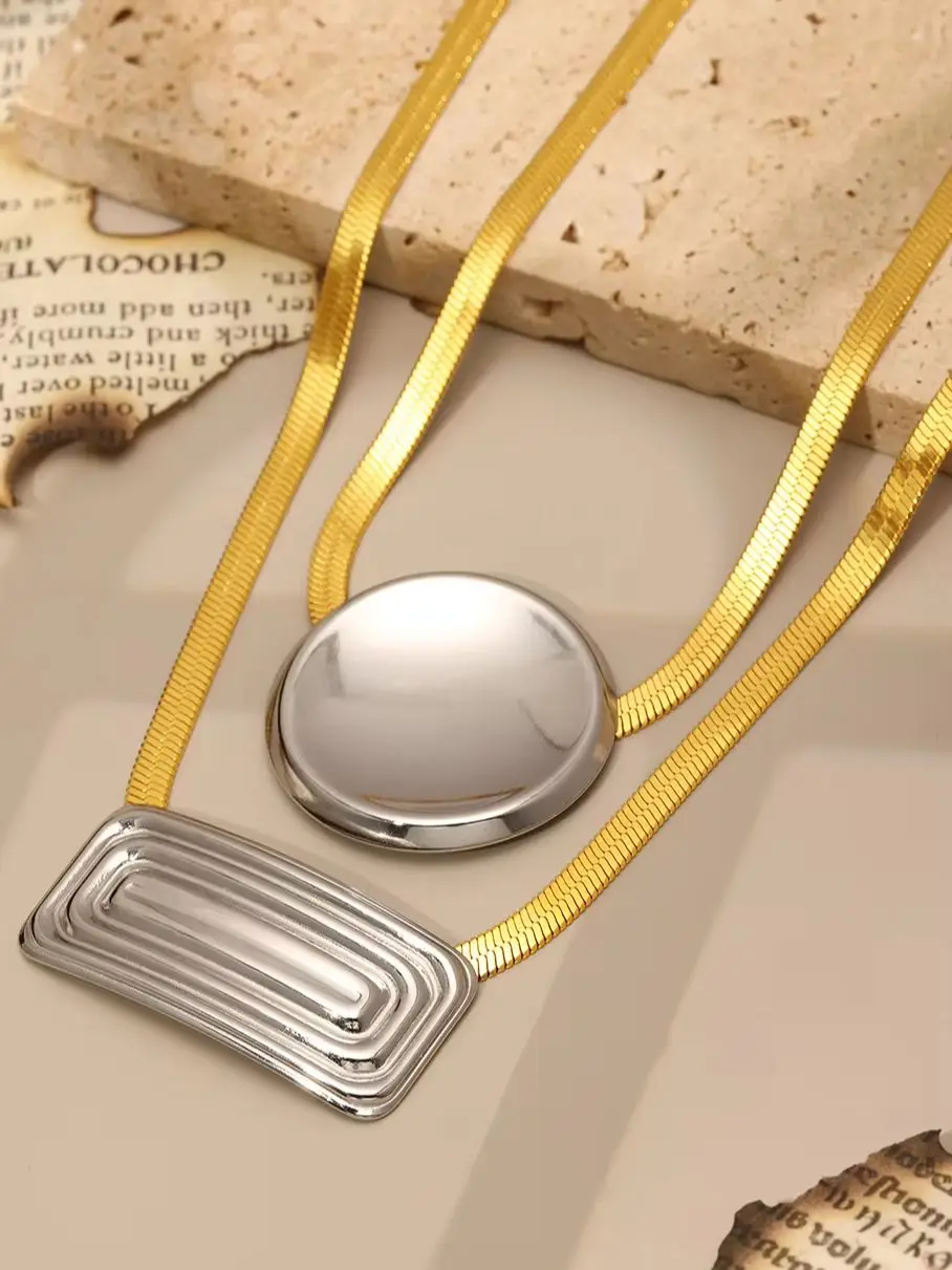 Nivora 40cm 316L Stainless Steel Flat Snake Chain Neck Choker Large Square Round Pendant Necklace For Women Fashion Jewelry
Nivora 40cm 316L Stainless Steel Flat Snake Chain Neck Choker Large Square Round Pendant Necklace For Women Fashion Jewelry