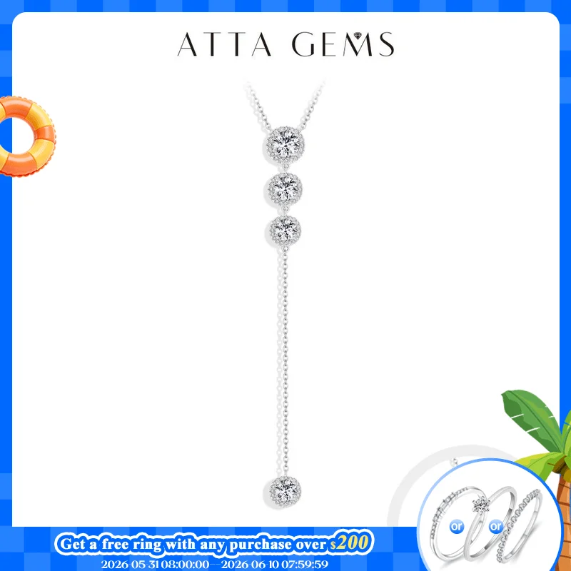 ATTAGEMS Luxury 925 Sterling Silver Necklaces and Pendants for Women 6mm D VVS1 Round Moissanite Y Shape Chain Wedding Jewelry
ATTAGEMS Luxury 925 Sterling Silver Necklaces and Pendants for Women 6mm D VVS1 Round Moissanite Y Shape Chain Wedding Jewelry