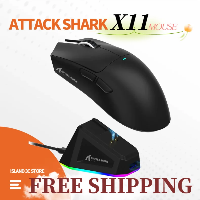 ATTACK SHARK X11 Lightweight Wireless Gaming Mouse with RGB RechargeableTri-Mode-2.4G/USB-C PAW3311 Optical Sensor for PC/Mac
ATTACK SHARK X11 Lightweight Wireless Gaming Mouse with RGB RechargeableTri-Mode-2.4G/USB-C PAW3311 Optical Sensor for PC/Mac