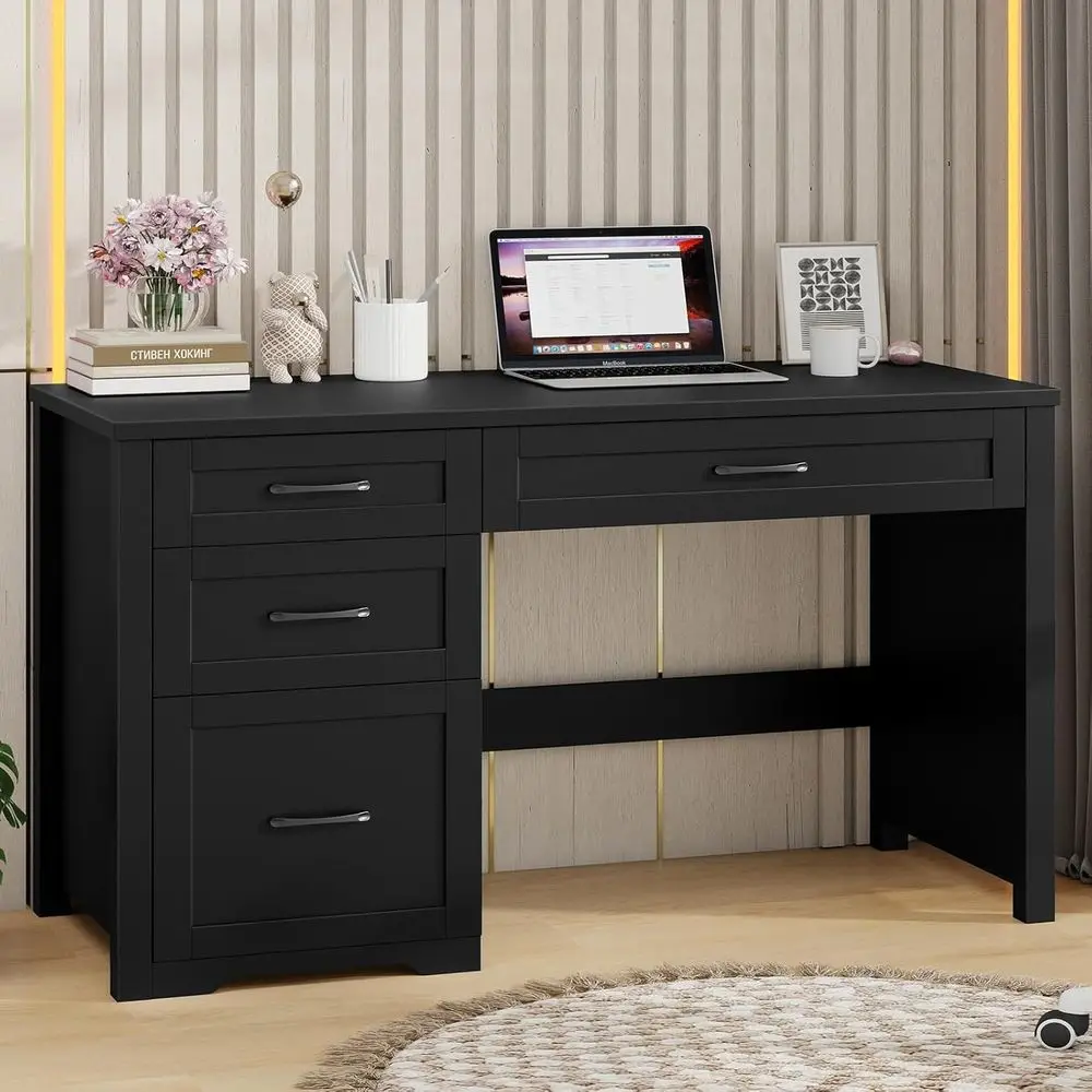 47 Executive Wood Computer Desk with 3 Drawers, Ideal for Home Office, Study, Writing in Black
47 Executive Wood Computer Desk with 3 Drawers, Ideal for Home Office, Study, Writing in Black