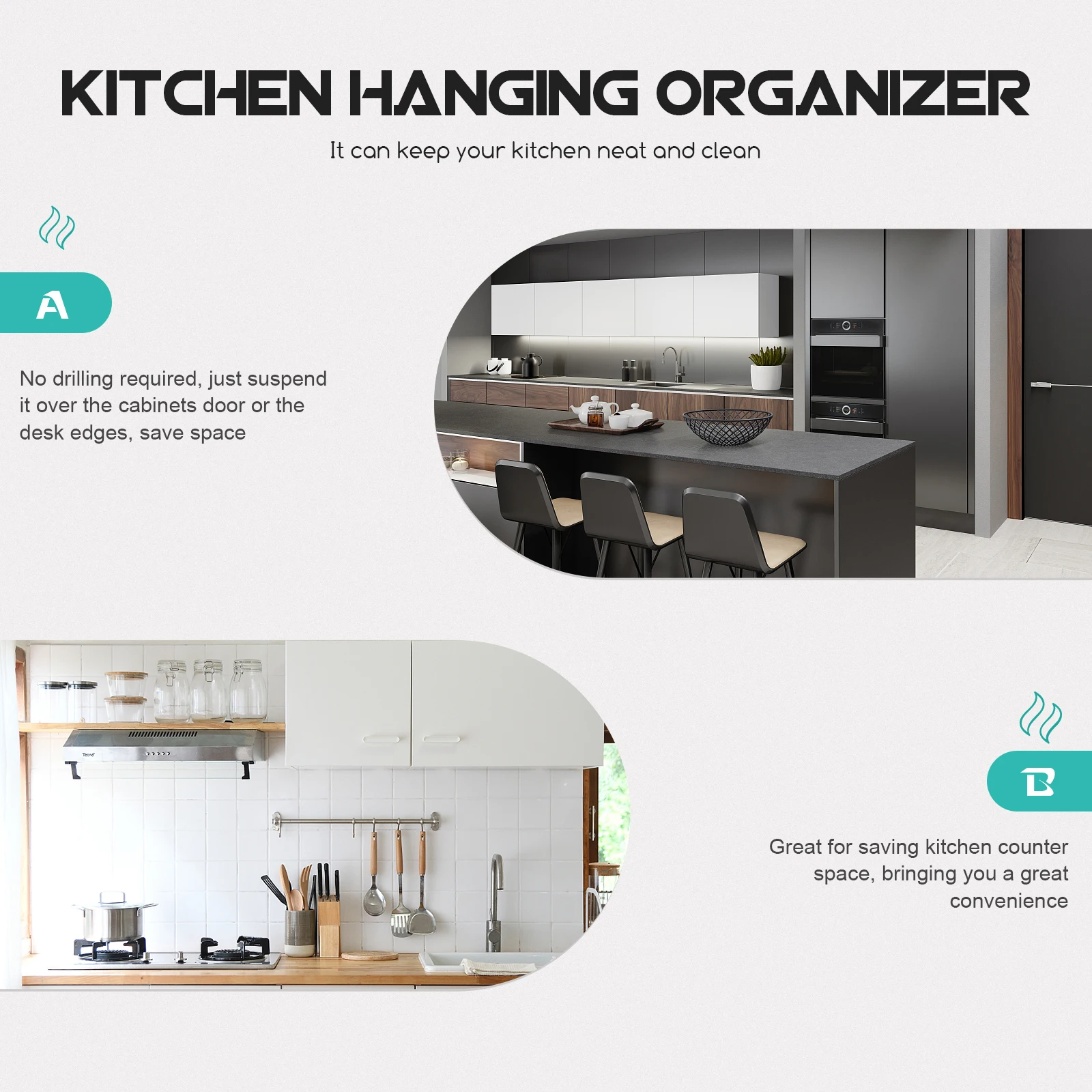 2pcs Silver Kitchen Shelf ganizer Baskets Iron Hanging Cabinet Door Storage Multi Use Space Saver Desk Edge Bracket
2pcs Silver Kitchen Shelf ganizer Baskets Iron Hanging Cabinet Door Storage Multi Use Space Saver Desk Edge Bracket