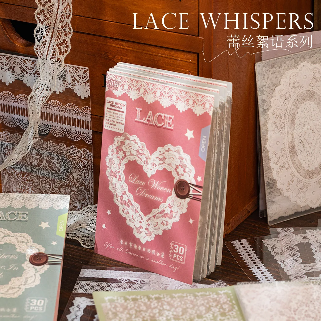 Lace Series PET Stickers 30Pcs Light Retro Assorted Lace Border Versatile DIY Journal Decorative Stickers
Lace Series PET Stickers 30Pcs Light Retro Assorted Lace Border Versatile DIY Journal Decorative Stickers