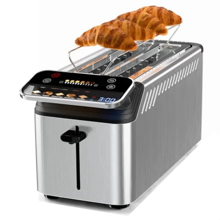 Long Slot 4 Slice Toaster with Touch Screen Projection Display 1.5 Wide Slot 5 Bread Types 11 Shade Settings Digital Timer Warm
Long Slot 4 Slice Toaster with Touch Screen Projection Display 1.5 Wide Slot 5 Bread Types 11 Shade Settings Digital Timer Warm