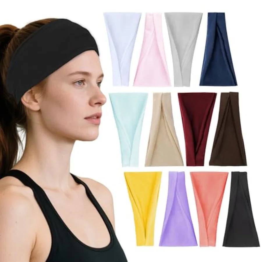 Headbands for Women, Wide Stretchy Sports Hair Bands, Elastic Soft Fashion Head Bands, Non-Slip Running Sweatbands for Fashion,
Headbands for Women, Wide Stretchy Sports Hair Bands, Elastic Soft Fashion Head Bands, Non-Slip Running Sweatbands for Fashion,