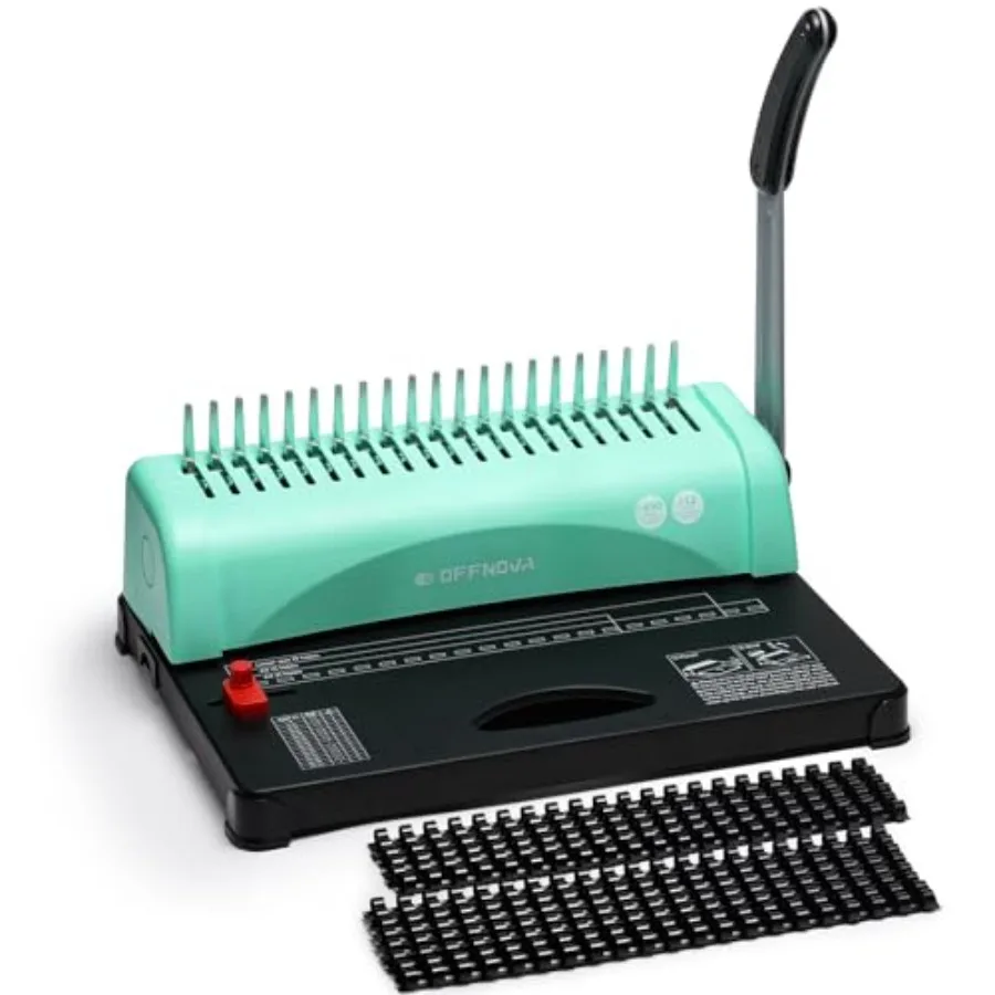 Office binding machine, plastic, black, 21-hole punch for letter/A4/A5 paper, handles up to 450 sheets, ergonomic handle, adjus
Office binding machine, plastic, black, 21-hole punch for letter/A4/A5 paper, handles up to 450 sheets, ergonomic handle, adjus