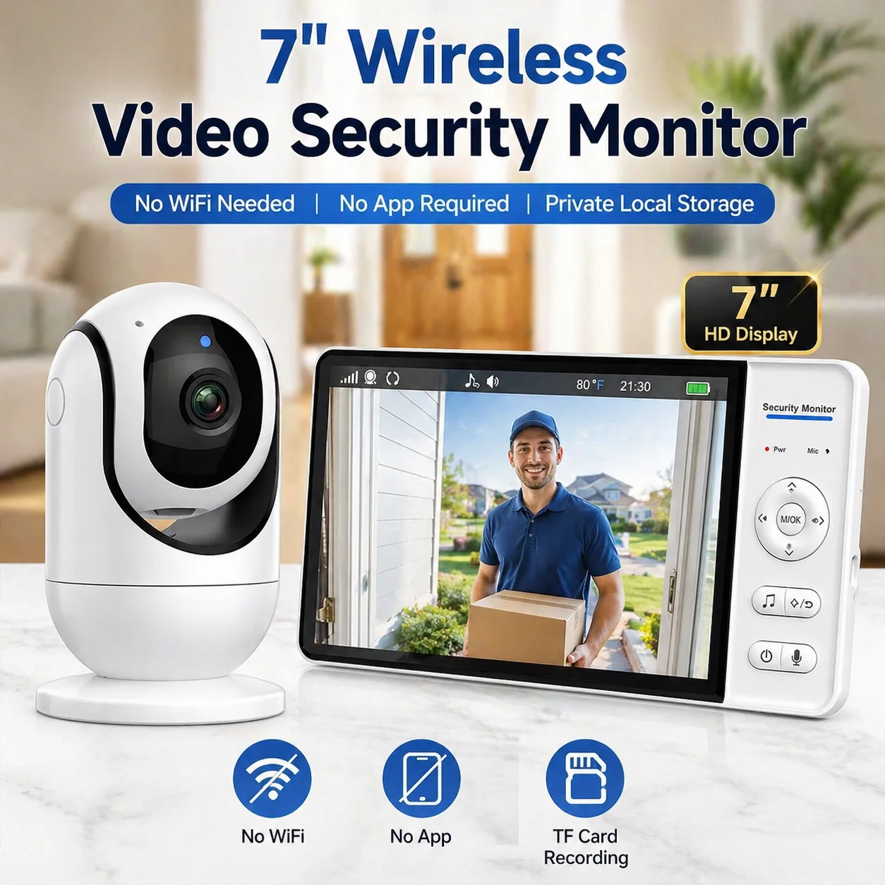 7"Large Screen Baby Monitor No WiFi 5000mAh Battery 2-Way Audio 4X PTZ Zoom Long Range Infant Camera For Travel Nursery Security
7"Large Screen Baby Monitor No WiFi 5000mAh Battery 2-Way Audio 4X PTZ Zoom Long Range Infant Camera For Travel Nursery Security