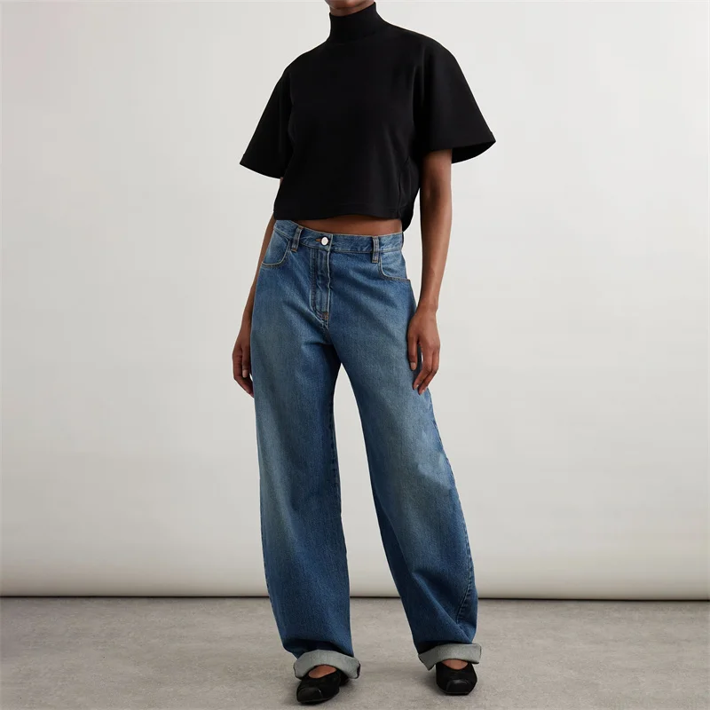 Women's t-shirt New elastic knitted high neck short sleeved top for summer 2025 Pure cotton slim fit pullover y2k clothes corset
Women's t-shirt New elastic knitted high neck short sleeved top for summer 2025 Pure cotton slim fit pullover y2k clothes corset