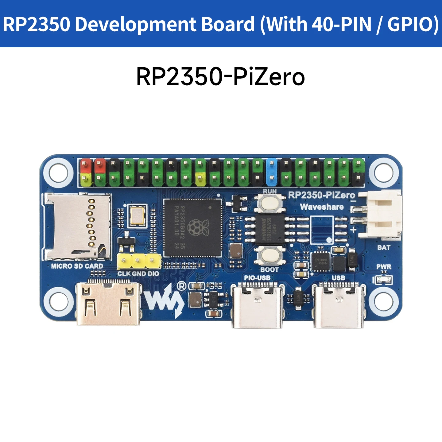 RP2350-PiZero Development Board With 40 PIN GPIO Dual-Core Dual-Architecture For Raspberry Pi Pico 2
RP2350-PiZero Development Board With 40 PIN GPIO Dual-Core Dual-Architecture For Raspberry Pi Pico 2