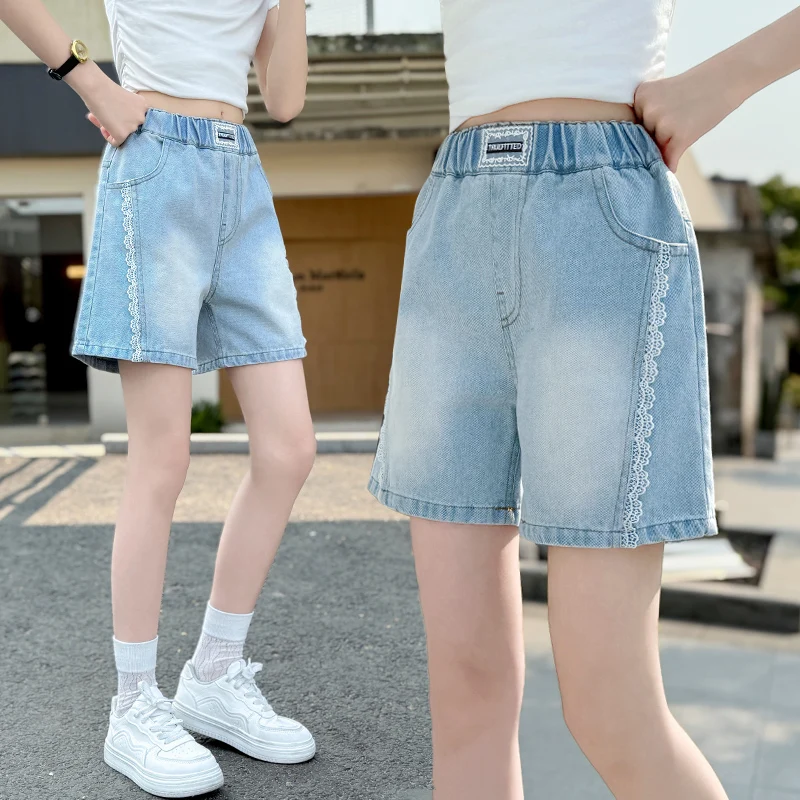 Kids Child Summer Retro Blue y2k Denim Shorts with Lace for Tweens Girl Goth Hip Hop Pocket High Waist Slim Mini Denim Shorts
Kids Child Summer Retro Blue y2k Denim Shorts with Lace for Tweens Girl Goth Hip Hop Pocket High Waist Slim Mini Denim Shorts