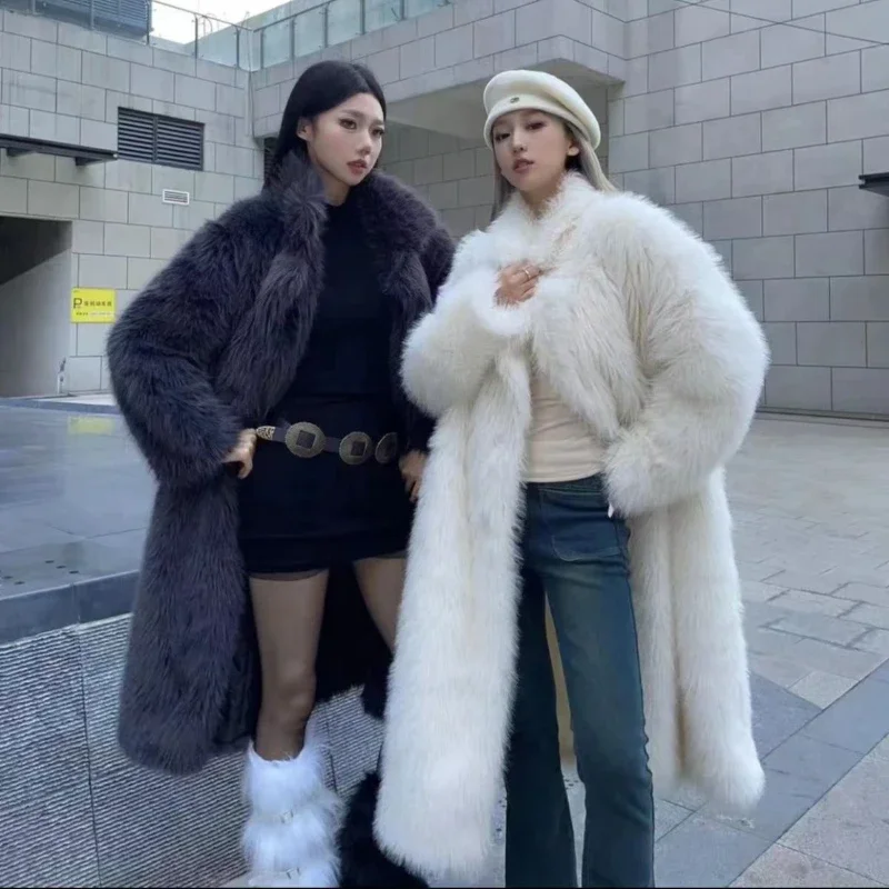 Long Faux Fur Coat Women Autumn Winter Large Jacket Overcoat Turn Down Collar Thick Coat Warm Jackets Maxi Coats
Long Faux Fur Coat Women Autumn Winter Large Jacket Overcoat Turn Down Collar Thick Coat Warm Jackets Maxi Coats