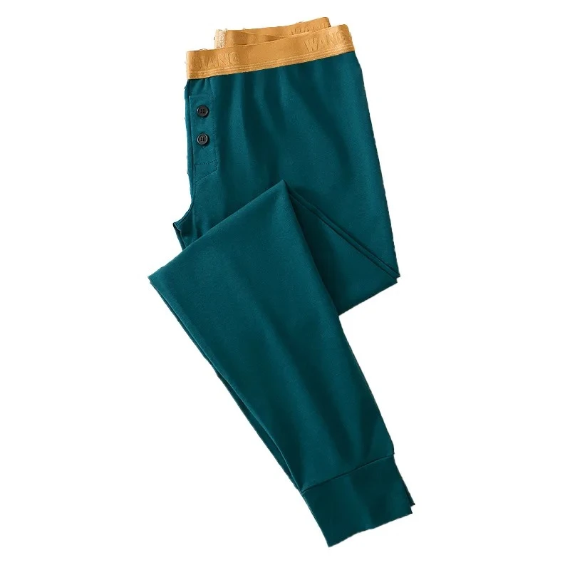 Men's Low Waist Thermal Pants Combed Cotton Slim Fit 9/10 Length Thin Underwear with Button Detail Long Johns Leotard Bottoms
Men's Low Waist Thermal Pants Combed Cotton Slim Fit 9/10 Length Thin Underwear with Button Detail Long Johns Leotard Bottoms