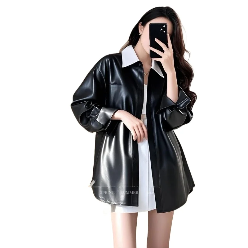 This Year's Popular Explosion of Small Korean Version Unique Super Beautiful Small Fragrance Black Yellow Leather Shirt Coat
This Year's Popular Explosion of Small Korean Version Unique Super Beautiful Small Fragrance Black Yellow Leather Shirt Coat