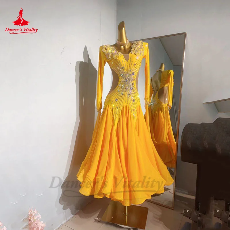 Ballroom Dance Dress for Women Long Sleeves Customsized Modern Waltz Competiton Profession Costume Female Social Dancing Dresses
Ballroom Dance Dress for Women Long Sleeves Customsized Modern Waltz Competiton Profession Costume Female Social Dancing Dresses