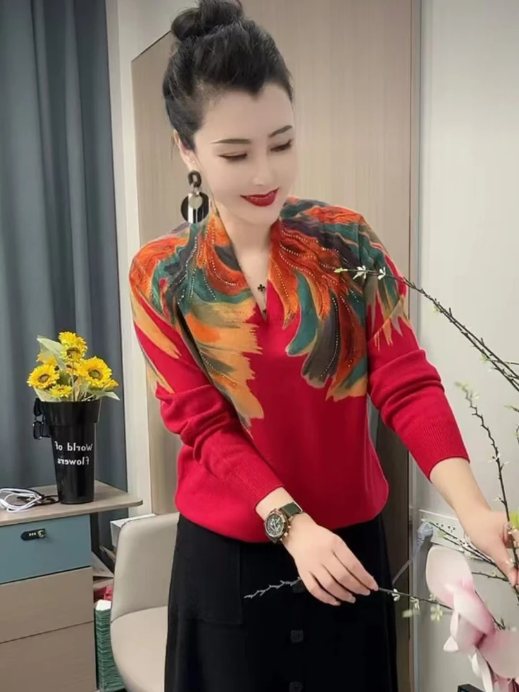Faionable Mommy Sle V-Ne Rhinestone вязаная шерстяная основа irt Long Sve женский топ корейский свободный крой осень-зима Ne...
Faionable Mommy Sle V-Ne Rhinestone вязаная шерстяная основа irt Long Sve женский топ корейский свободный крой осень-зима Ne...