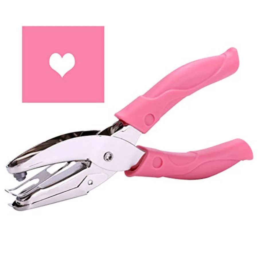 1 Pack 6.3 Inch Length 1/4 Inch Diameter of Heart Shape Hole Handheld Single Paper Hole Punch, Puncher with Pink Soft Thick Lea
1 Pack 6.3 Inch Length 1/4 Inch Diameter of Heart Shape Hole Handheld Single Paper Hole Punch, Puncher with Pink Soft Thick Lea