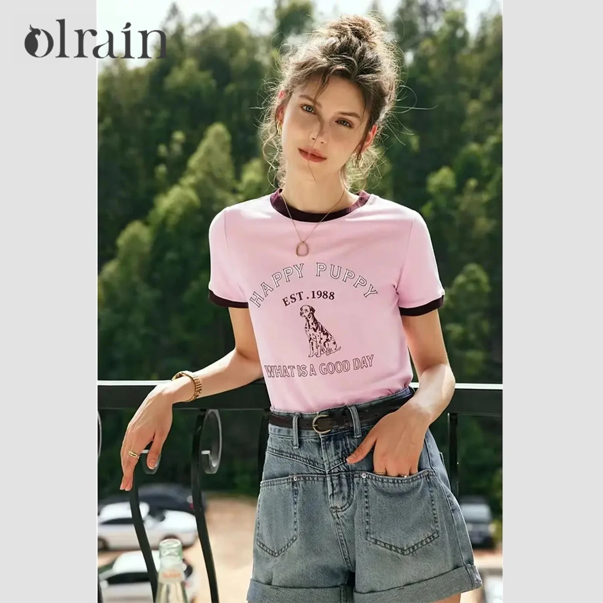 OLrain Americana Women's T-shirt 2025 New Fashion Streetwear Straight Cotton Contrast Color Short Sleeve Pullovers O24XT82089
OLrain Americana Women's T-shirt 2025 New Fashion Streetwear Straight Cotton Contrast Color Short Sleeve Pullovers O24XT82089