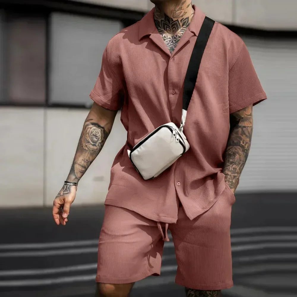 2024 Summer Solid Casual Losse Men's Sets Soft Single Breasted Shirts Shorts 2 Pieces Sets For Men Fashoin Polo Sweatpants Suit
2024 Summer Solid Casual Losse Men's Sets Soft Single Breasted Shirts Shorts 2 Pieces Sets For Men Fashoin Polo Sweatpants Suit