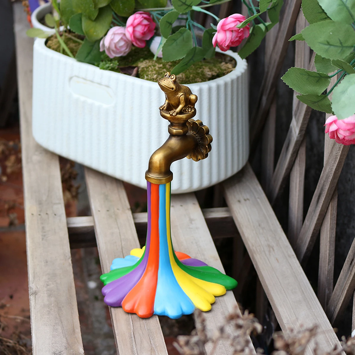 Интересный радужный кран-фонтан Yuhong - 1 шт., подходит для садов и уличных декораций, небольшие статуэтки-украшения.
Интересный радужный кран-фонтан Yuhong - 1 шт., подходит для садов и уличных декораций, небольшие статуэтки-украшения.