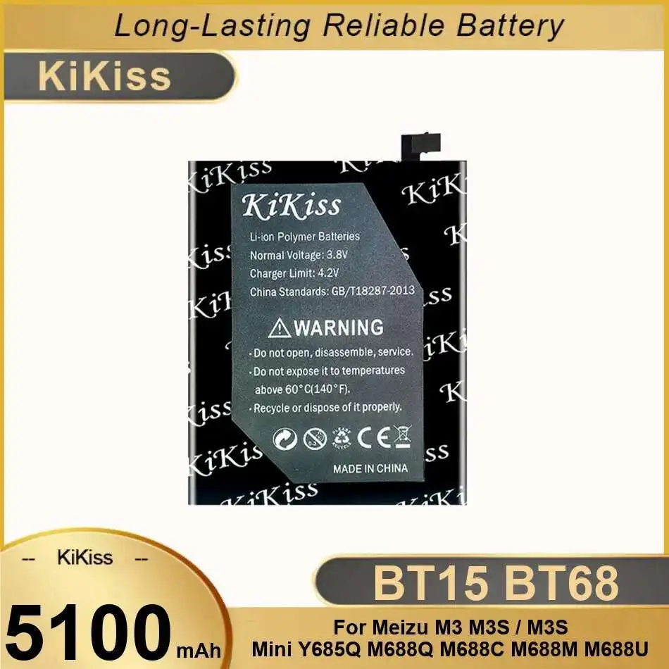 Mobile Phone Battery For Meizu M3 M3S M3S Mini Y685Q M688Q M688C M688M M688U BT15 BT68 Lightweight 5100mAh
Mobile Phone Battery For Meizu M3 M3S M3S Mini Y685Q M688Q M688C M688M M688U BT15 BT68 Lightweight 5100mAh