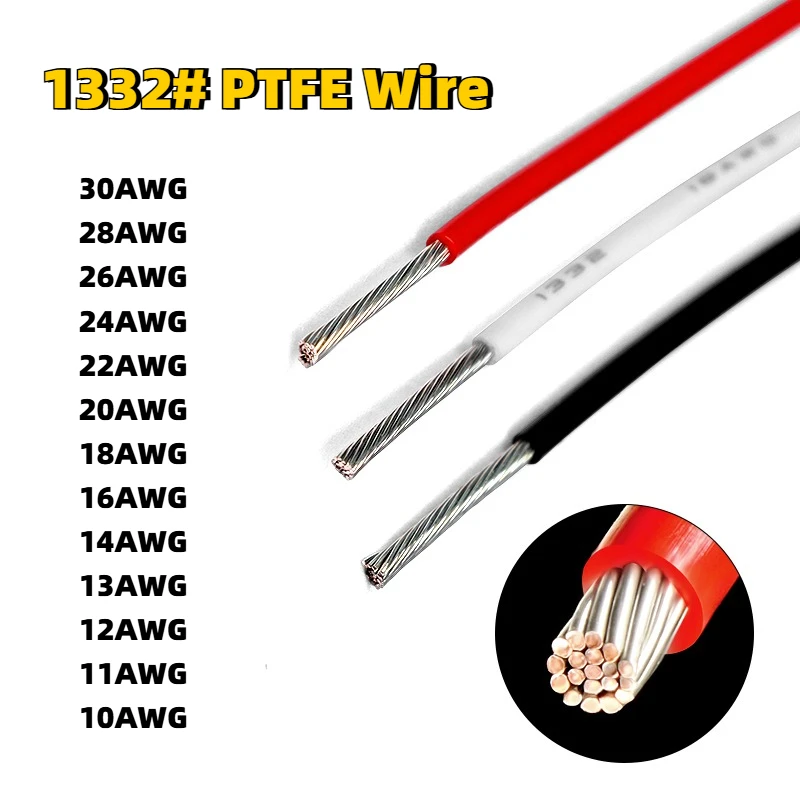 1332# Electric Wire 30 28 26 24 20 18 ~10AWG High Temperature FEP Insulated Oxygen-free Copper for 3D Printer Electronic Cable
1332# Electric Wire 30 28 26 24 20 18 ~10AWG High Temperature FEP Insulated Oxygen-free Copper for 3D Printer Electronic Cable