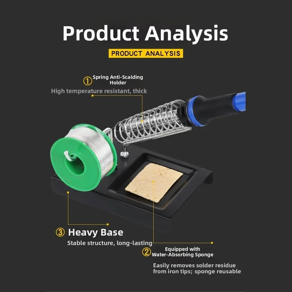 Металлическая подставка для паяльника типа C с губчатым слотом и держателем против ожогов для безопасной и эффективной пайки
Металлическая подставка для паяльника типа C с губчатым слотом и держателем против ожогов для безопасной и эффективной пайки