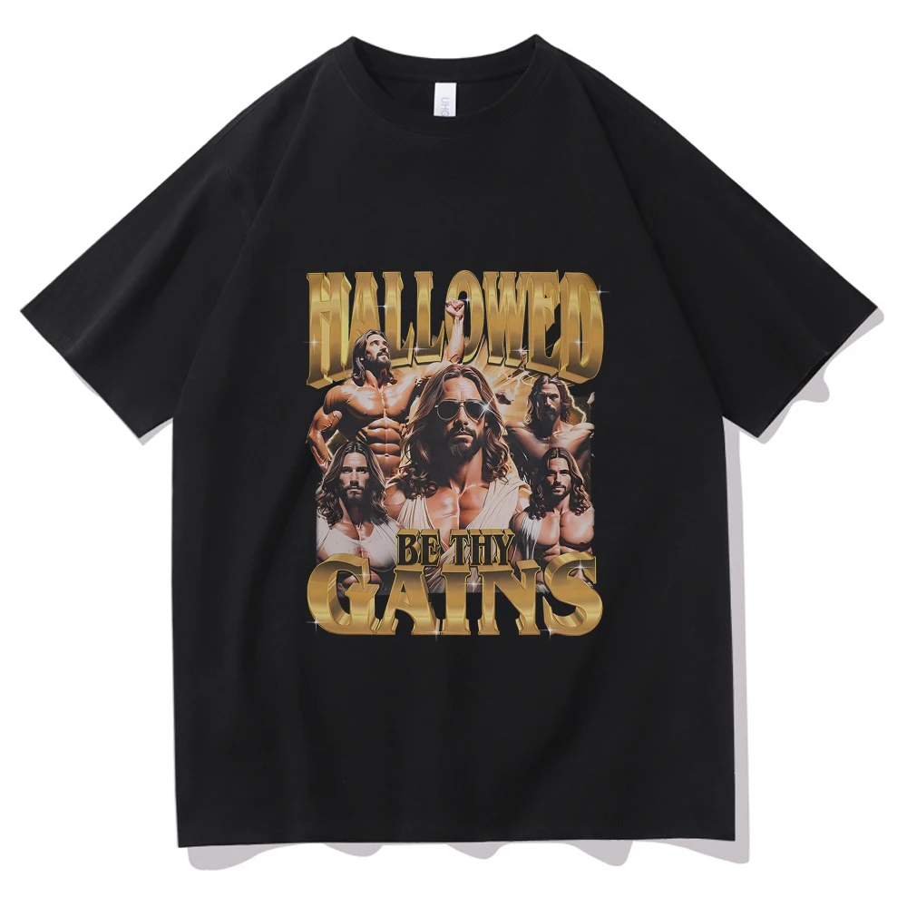 Funny Religious Graphic T-shirt Jesus Gym Fitness Meme Print T Shirts Unisex Vintage Oversize Streetwear Men Casual Cotton Tees
Funny Religious Graphic T-shirt Jesus Gym Fitness Meme Print T Shirts Unisex Vintage Oversize Streetwear Men Casual Cotton Tees
