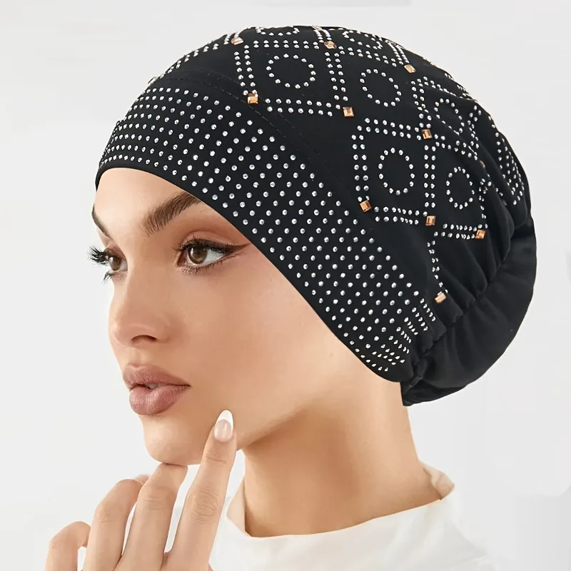 Women's Rhinestone Encrusted Headscarf Hat Retro Fashion Turban for Chemotherapy Daily Wear Soft Breathable Gift
Women's Rhinestone Encrusted Headscarf Hat Retro Fashion Turban for Chemotherapy Daily Wear Soft Breathable Gift