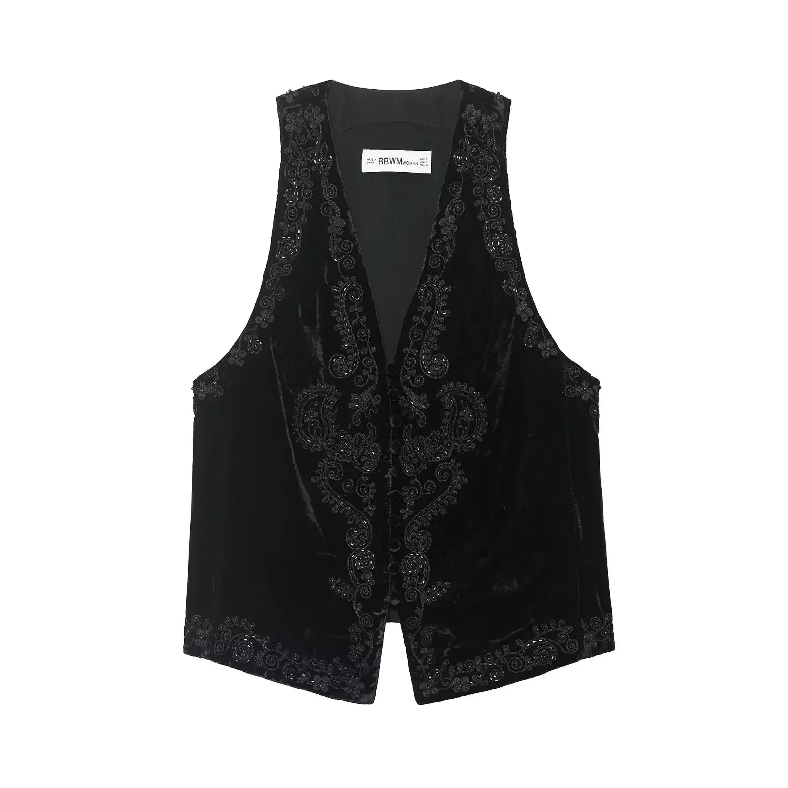 Новые модные женские черные топы на бретелях с вышивкой, повседневный женский элегантный шикарный жилет без рукавов с v-образным вырезом, топ
Новые модные женские черные топы на бретелях с вышивкой, повседневный женский элегантный шикарный жилет без рукавов с v-образным вырезом, топ