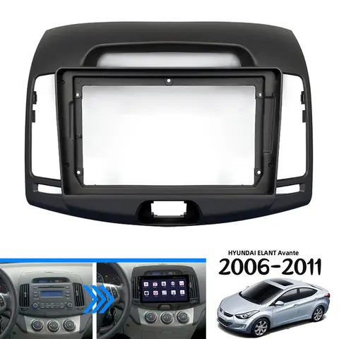 Car Stereo Radio Fascia Dash Frame Trim 2DIN 9inch For Hyundai Elantra 2006-2010