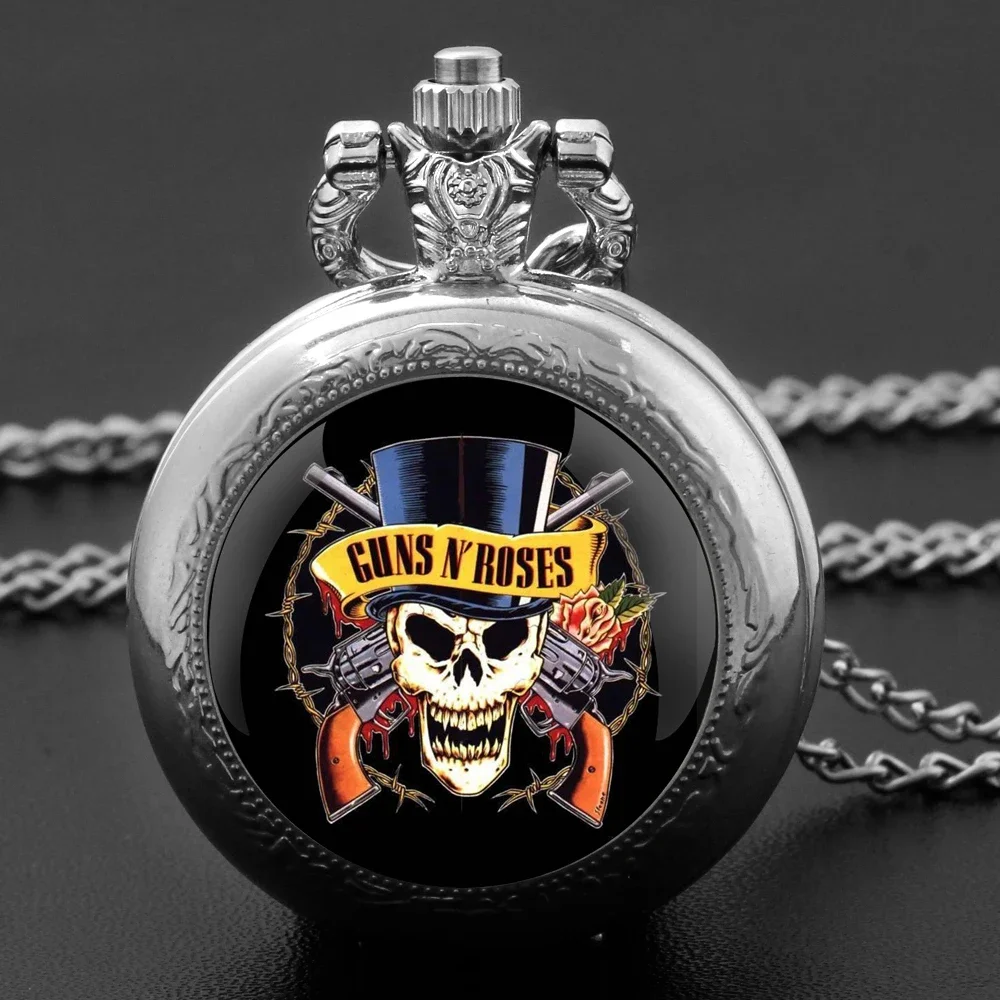 Guns N Roses Rock Art Printing Vintage Glass Dome Round Dial Pocket Watch Chain Pendant for Men/Women Children Exquisite Gifts
Guns N Roses Rock Art Printing Vintage Glass Dome Round Dial Pocket Watch Chain Pendant for Men/Women Children Exquisite Gifts