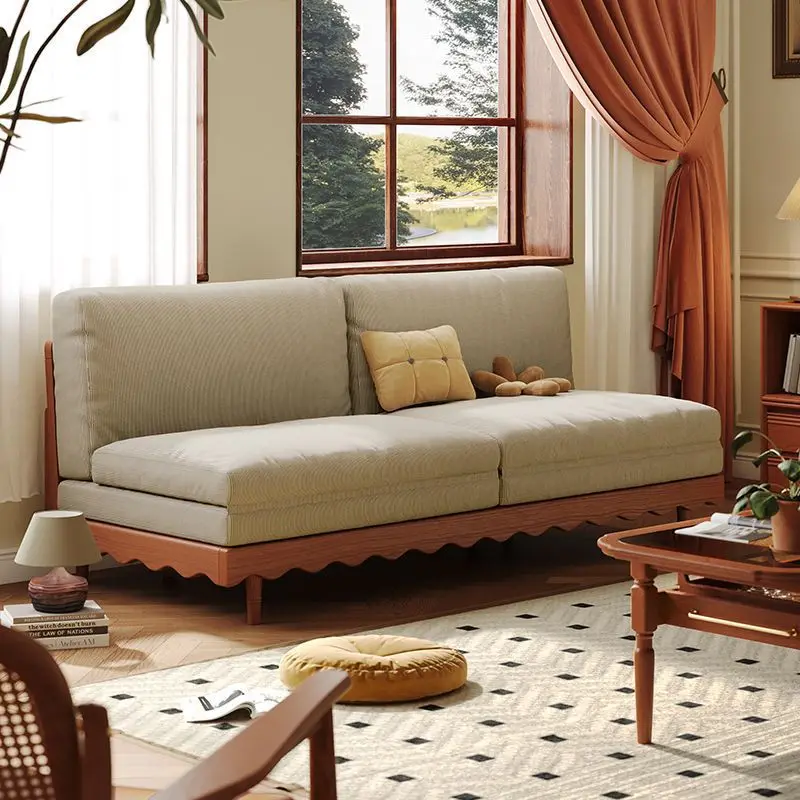 Sofa bed folding dual-purpose small apartment living room multi-functional solid wood sofa retro style cherry
Sofa bed folding dual-purpose small apartment living room multi-functional solid wood sofa retro style cherry