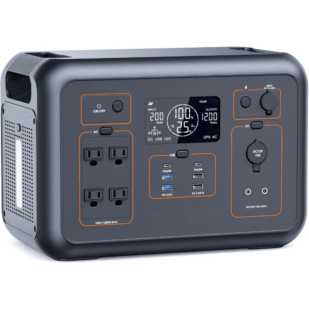 Portable Power Station 1200W, 1008Wh Solar Generator with UPS Mode, 1.5Hrs Fast Charge, 4 AC Outlet(Surge 2400W),
Portable Power Station 1200W, 1008Wh Solar Generator with UPS Mode, 1.5Hrs Fast Charge, 4 AC Outlet(Surge 2400W),