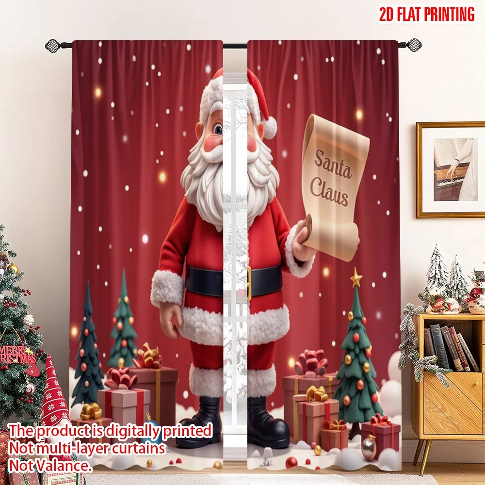 2pcs 2D flat printing Merry Christmas Drapes Santa List Christmas Snowfall Festive Fabric Without Electricity Holiday
2pcs 2D flat printing Merry Christmas Drapes Santa List Christmas Snowfall Festive Fabric Without Electricity Holiday