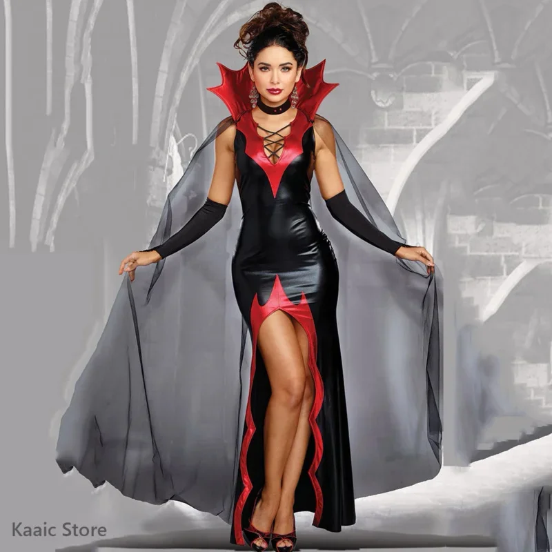 Cosplay Witch Dress Cloak Women Patent Leather Prom Magic Vampire Female Demon Christmas Costumes Role Playing Halloween Costume
Cosplay Witch Dress Cloak Women Patent Leather Prom Magic Vampire Female Demon Christmas Costumes Role Playing Halloween Costume