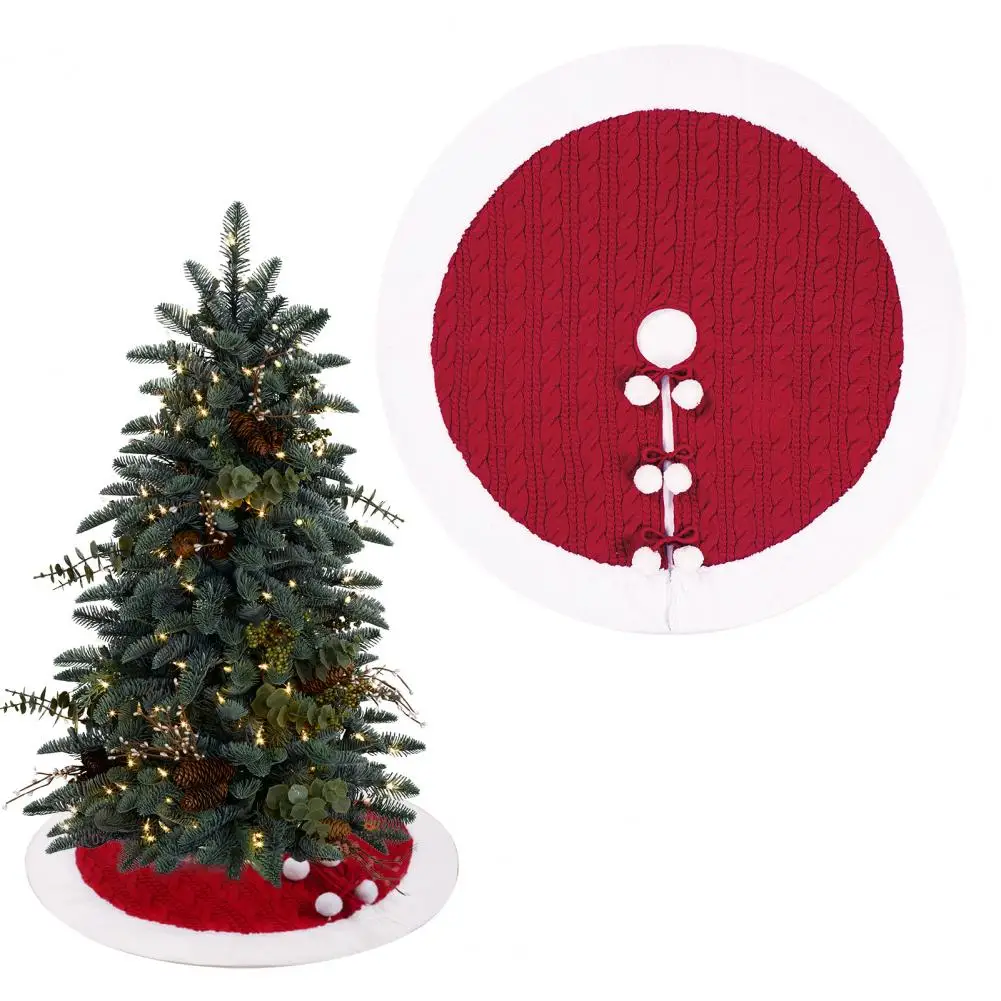 Luxury Holiday Decor Knitted Christmas Tree Skirt with Fluffy Balls Cute Bow Festive Holiday Party Decoration for Xmas Tree
Luxury Holiday Decor Knitted Christmas Tree Skirt with Fluffy Balls Cute Bow Festive Holiday Party Decoration for Xmas Tree