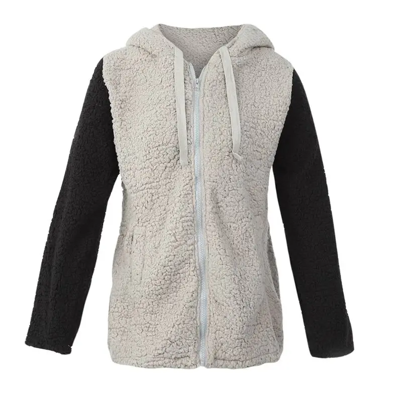 CYL-Women's Casual Coat Fashion Loose Color Blocking Hat Thickened Fleece Hair Neckline Pocket Jacket
CYL-Women's Casual Coat Fashion Loose Color Blocking Hat Thickened Fleece Hair Neckline Pocket Jacket