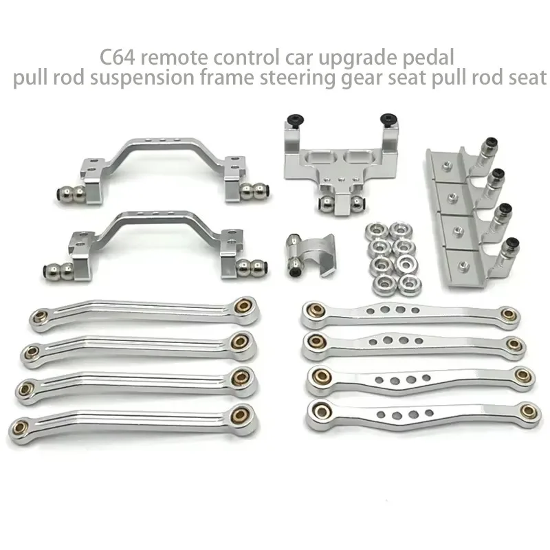 Metal Upgraded Pedal, Pull Rod, Suspension Frame, Rudder Base Set for WPL 1/16 C64 C64-1 RC Car Parts Car Accessories
Metal Upgraded Pedal, Pull Rod, Suspension Frame, Rudder Base Set for WPL 1/16 C64 C64-1 RC Car Parts Car Accessories