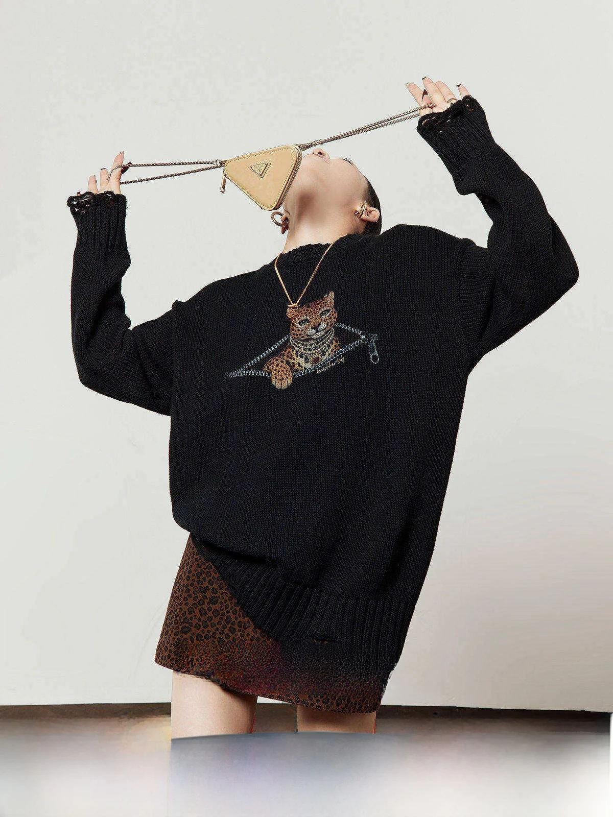 Bla Zipper Leopard Casual round Ne Knitted Sweater Women's Loose Fit Spring New Sle Comfortable Knitwear Retro Sle
Bla Zipper Leopard Casual round Ne Knitted Sweater Women's Loose Fit Spring New Sle Comfortable Knitwear Retro Sle