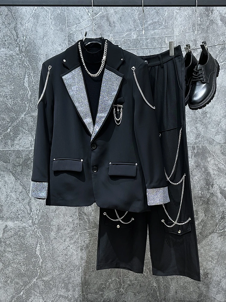 Ele Bla Suit Jaet Men's Club Design Chain oulder Pad Western Wear Faionable New Sle Trendy Long Sve Suit Coat
Ele Bla Suit Jaet Men's Club Design Chain oulder Pad Western Wear Faionable New Sle Trendy Long Sve Suit Coat