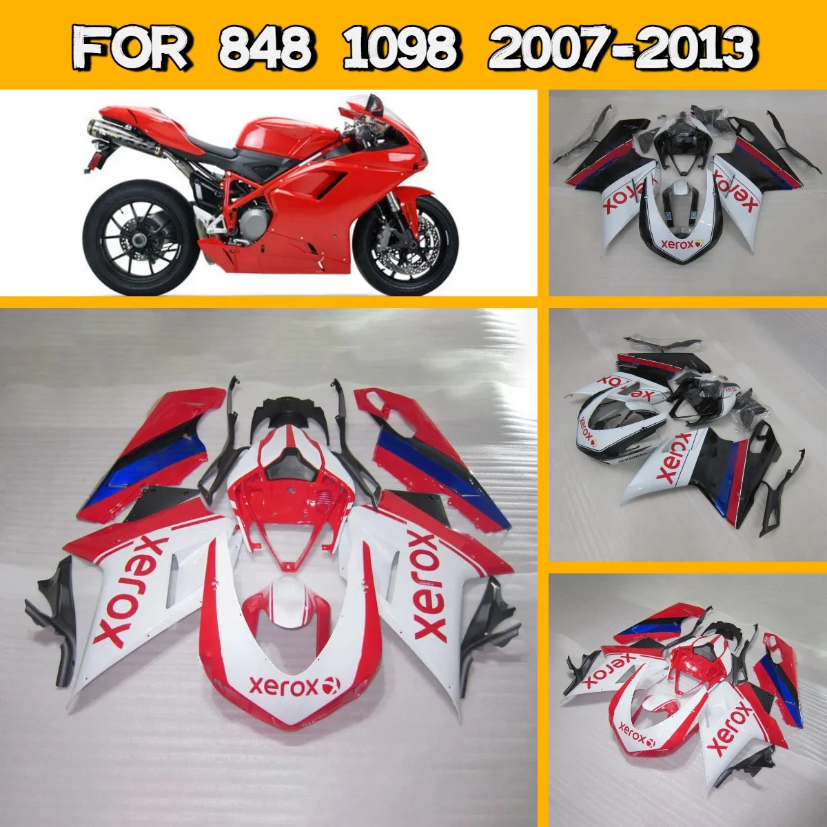 Injection Mold Motorcycle Fairings 2007-2013 848 1098 ABS Advanced Fairing Kit for 07-13 Ducati 848 1098 Body Parts
Injection Mold Motorcycle Fairings 2007-2013 848 1098 ABS Advanced Fairing Kit for 07-13 Ducati 848 1098 Body Parts