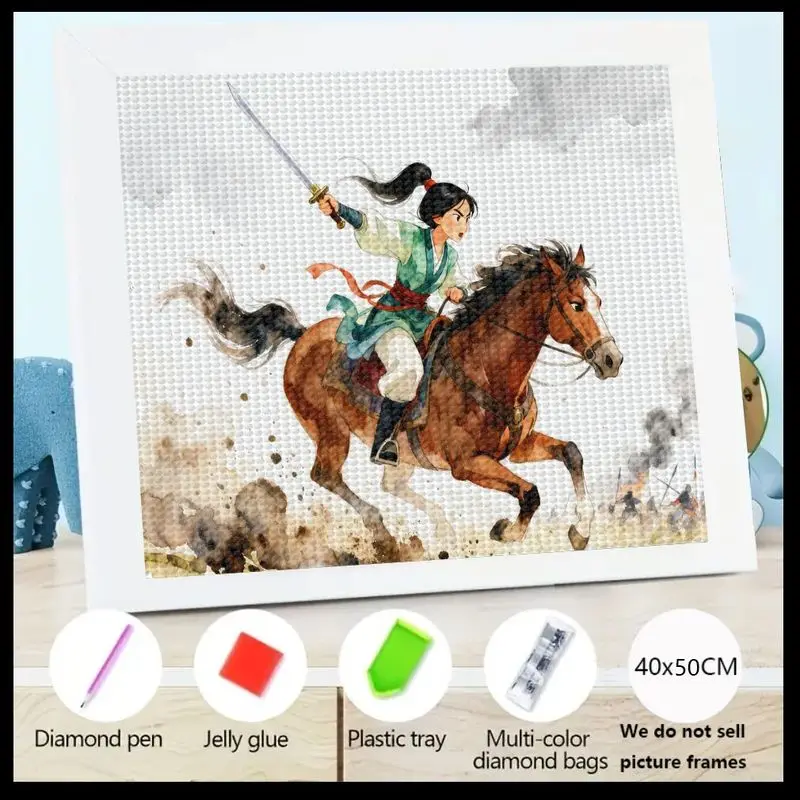 1 шт., 5D полный дрель, набор для алмазной живописи, сделай сам, Мулан Стиль, женщина-воин, катание на гребли, лошадь с мечом, древний китайский герой
1 шт., 5D полный дрель, набор для алмазной живописи, сделай сам, Мулан Стиль, женщина-воин, катание на гребли, лошадь с мечом, древний китайский герой