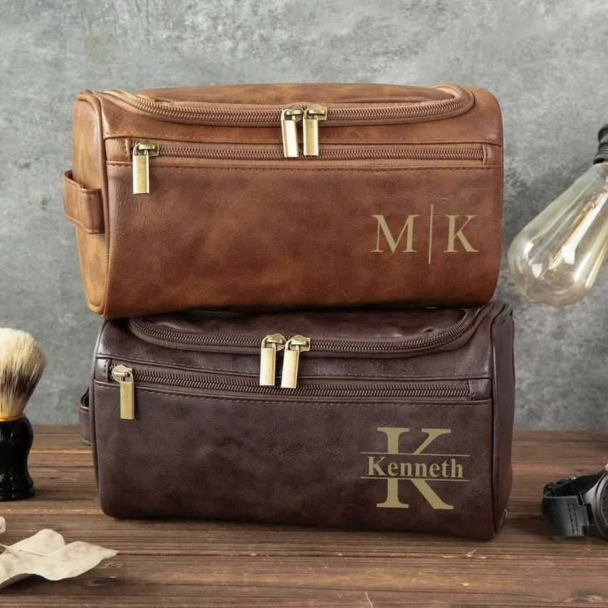 Personalized Men's Leather Toiletry Bag, Groomsmen Gifts-Leather Toiletry Bag for Anniversaries
Personalized Men's Leather Toiletry Bag, Groomsmen Gifts-Leather Toiletry Bag for Anniversaries