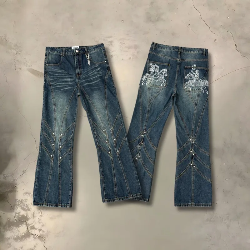 High Street Vescartes Embroidery Knight Jeans Heavy Fabric Men Women Casual Denim Pants Trousers
High Street Vescartes Embroidery Knight Jeans Heavy Fabric Men Women Casual Denim Pants Trousers