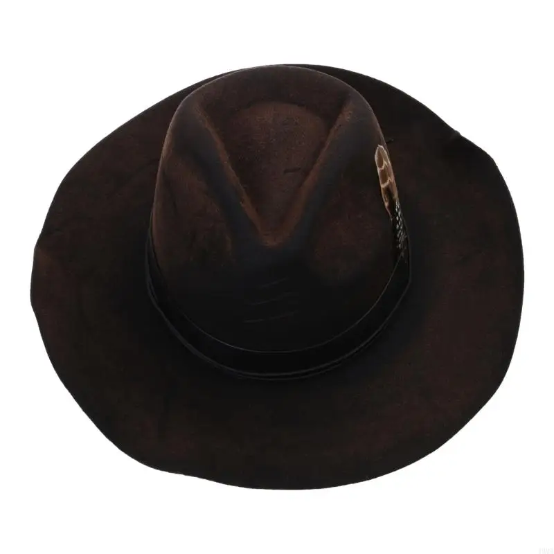 49MB Distress Wool Hat for Masquerades Party Gentleman Hat Jazzs Hat with Belt Adult Carnivals Party Costume Hat Headpieces
49MB Distress Wool Hat for Masquerades Party Gentleman Hat Jazzs Hat with Belt Adult Carnivals Party Costume Hat Headpieces