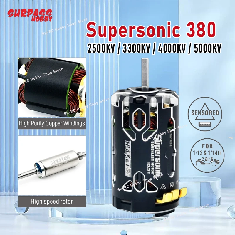 Surpass Hobby ROCKET-RC Supersonic 380KV2500/KV3300/KV4000/KV5000 2-3S бесщеточный двигатель с датчиком для радиоуправляемого автомобиля в масштабе 1/12 1/14
Surpass Hobby ROCKET-RC Supersonic 380KV2500/KV3300/KV4000/KV5000 2-3S бесщеточный двигатель с датчиком для радиоуправляемого автомобиля в масштабе 1/12 1/14